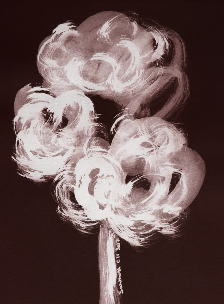 Abstract White Flowers by Santhosh ch — canvas wall art