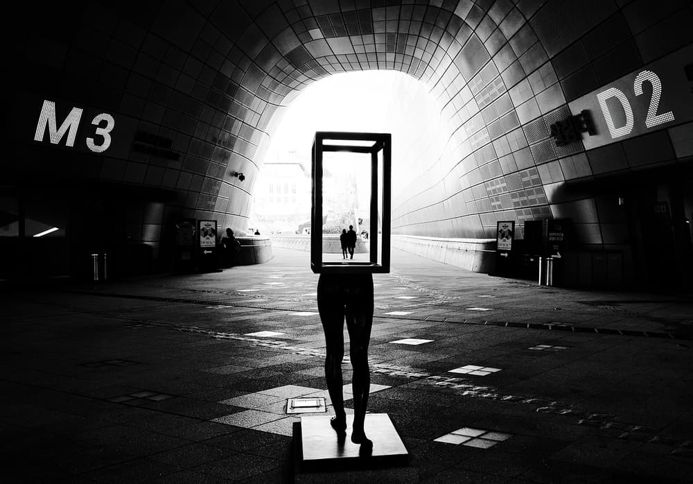Sculpture In Modern Tunnel by HAN dong hee — canvas wall art