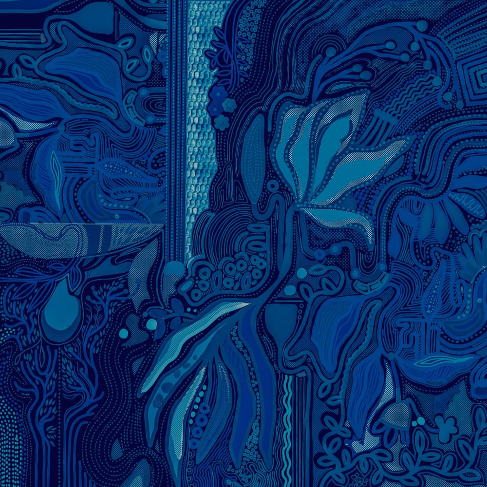 Deep Blue Botanicals by Josie George — canvas wall art