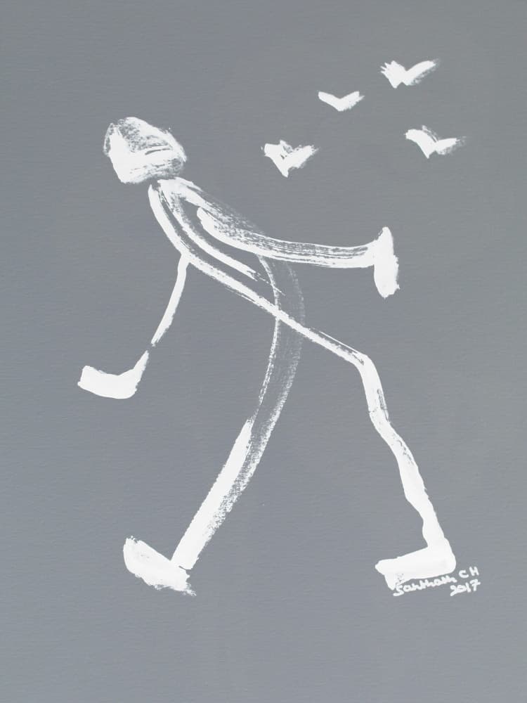 Walking With Birds by Santhosh ch — canvas wall art