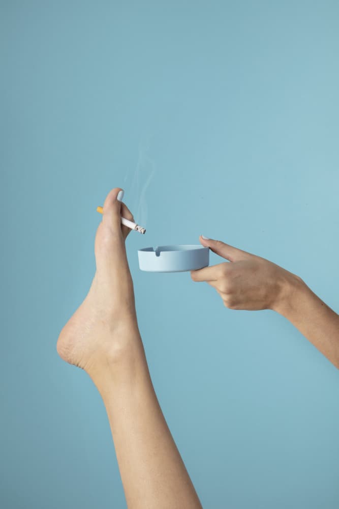 Conceptual Smoking Foot by Julia Ramiro — canvas wall art