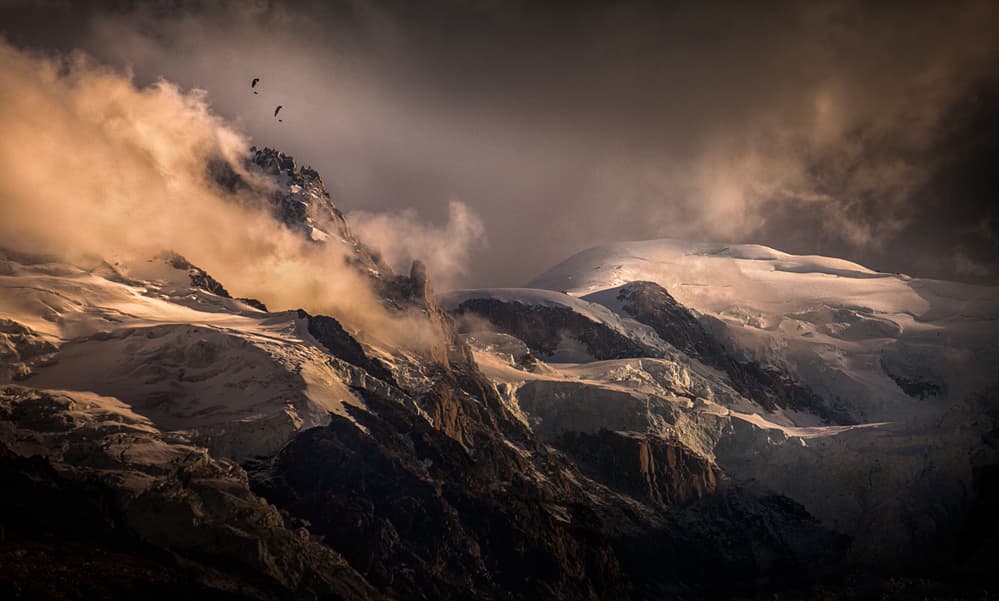 Golden Peak Paragliding by Peter Svoboda MQEP — canvas wall art