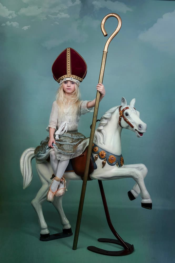Whimsical Carousel Rider by Monika Vanhercke — canvas wall art