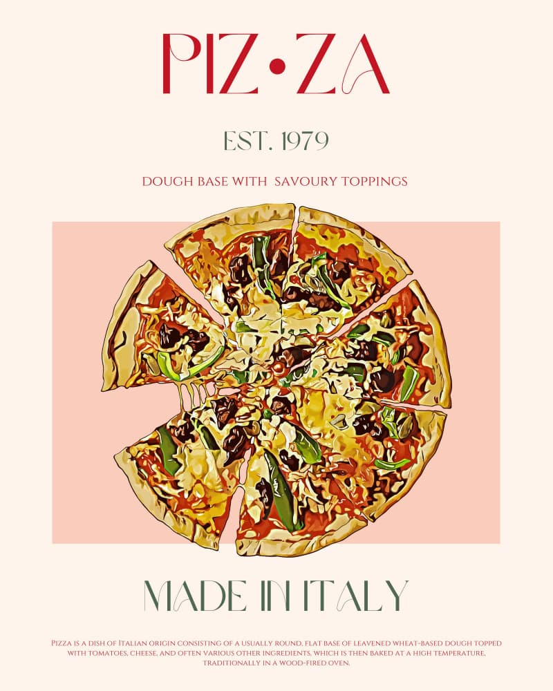 Classic Italian Pizza by Nazma Khokhar — canvas wall art