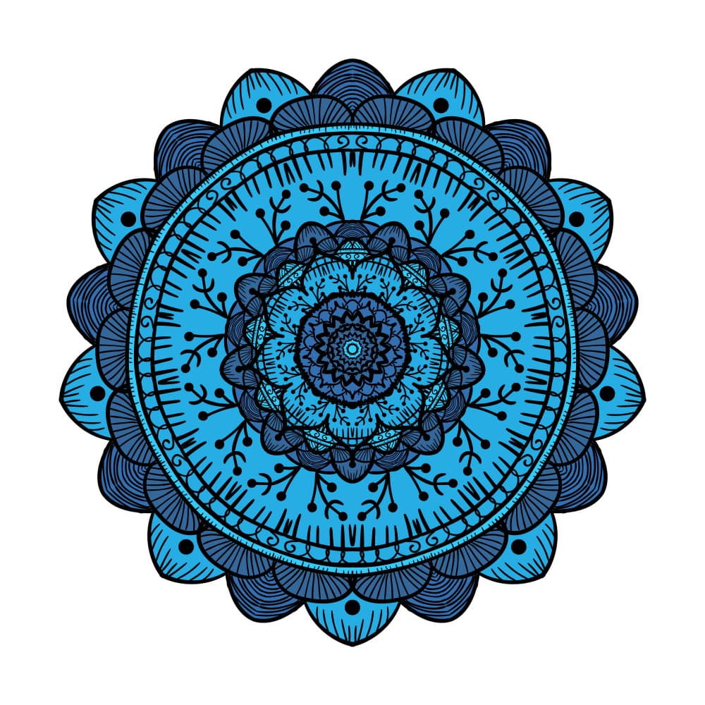 Blue Ornate Mandala by Marika Barsrsind β canvas wall art