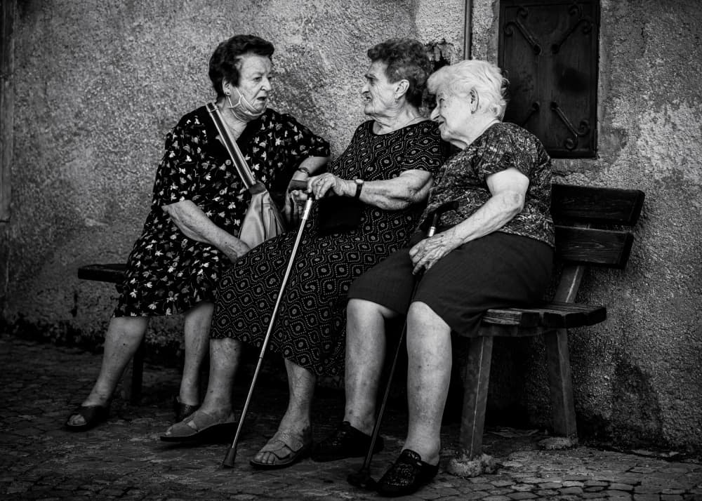 Three Women Talking by Marco Tagliarino — canvas wall art