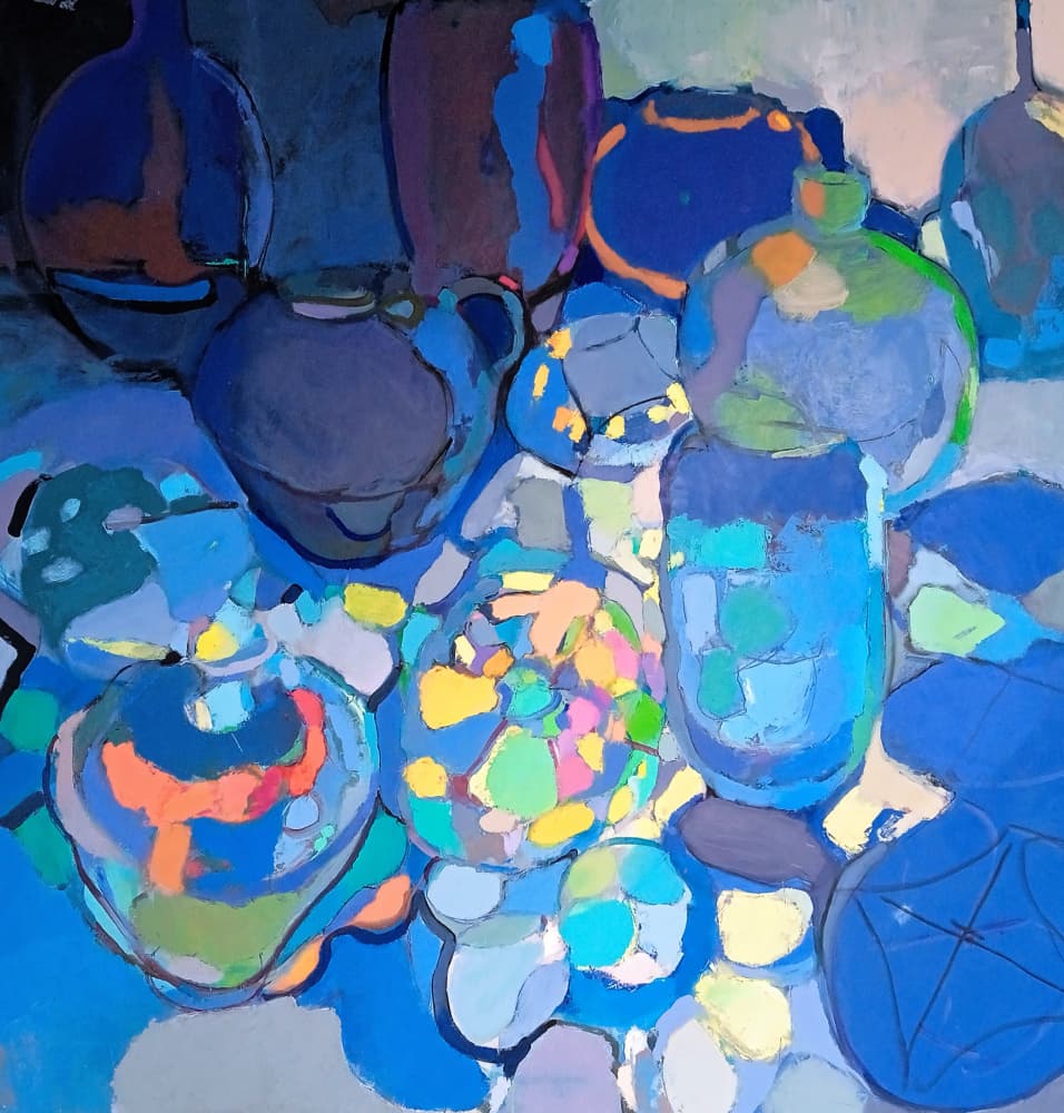 Vibrant Blue Still Life by Elena Shraibman — canvas wall art