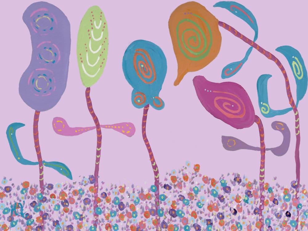 Whimsical Garden Plants by Helen Joynson — canvas wall art