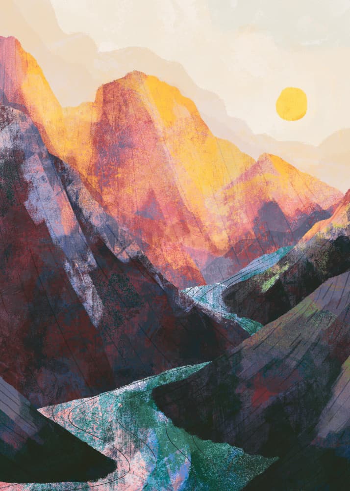 Vibrant Mountain River by Stephen Wade — canvas wall art