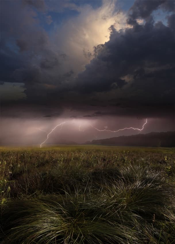 Lightning Over Dark Fields by Nicolas Schumacher — canvas wall art