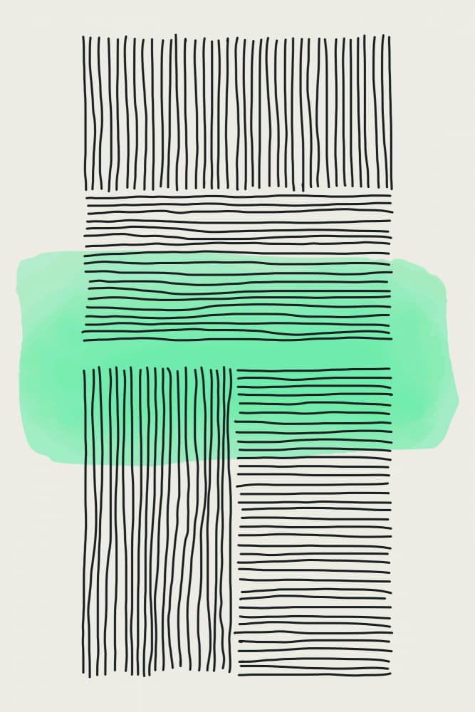 Mint Green Abstract Lines by jay stanley — canvas wall art