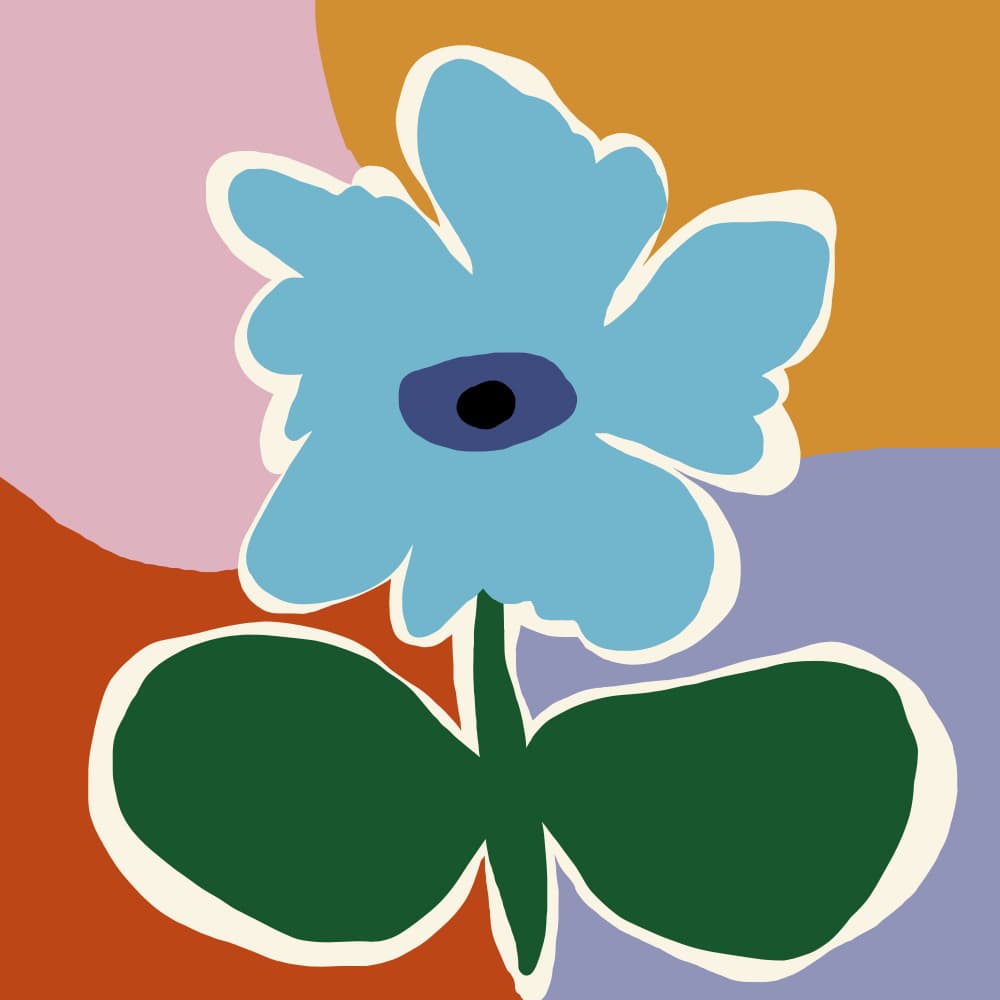Vibrant Blue Flower by Miho Art Studio — canvas wall art
