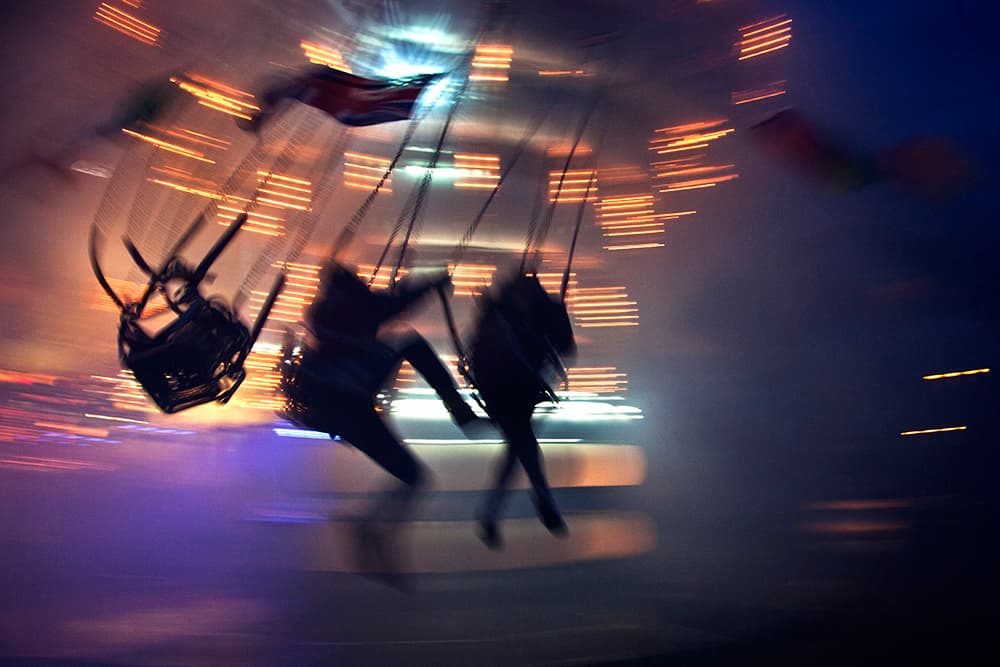 Vibrant Night Swings by Massimo Della Latta — canvas wall art