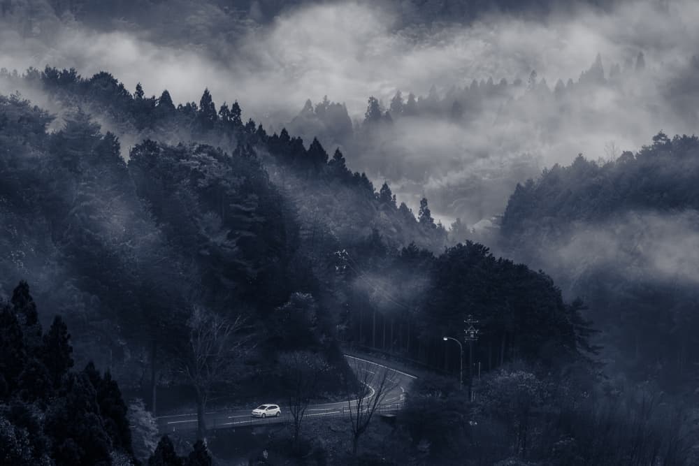 Misty Mountain Road by 市岡弘光 — canvas wall art