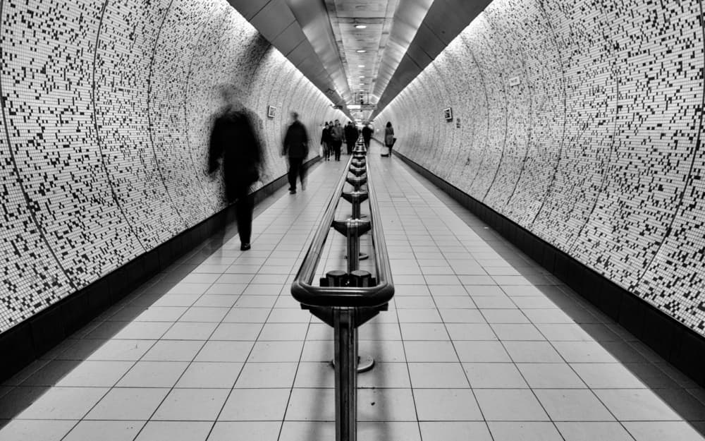 Subway Tunnel Motion by Debarshi Mukherjee — canvas wall art