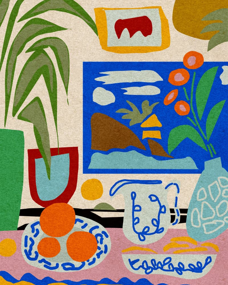 Vibrant Coastal Still Life by Josie George — canvas wall art
