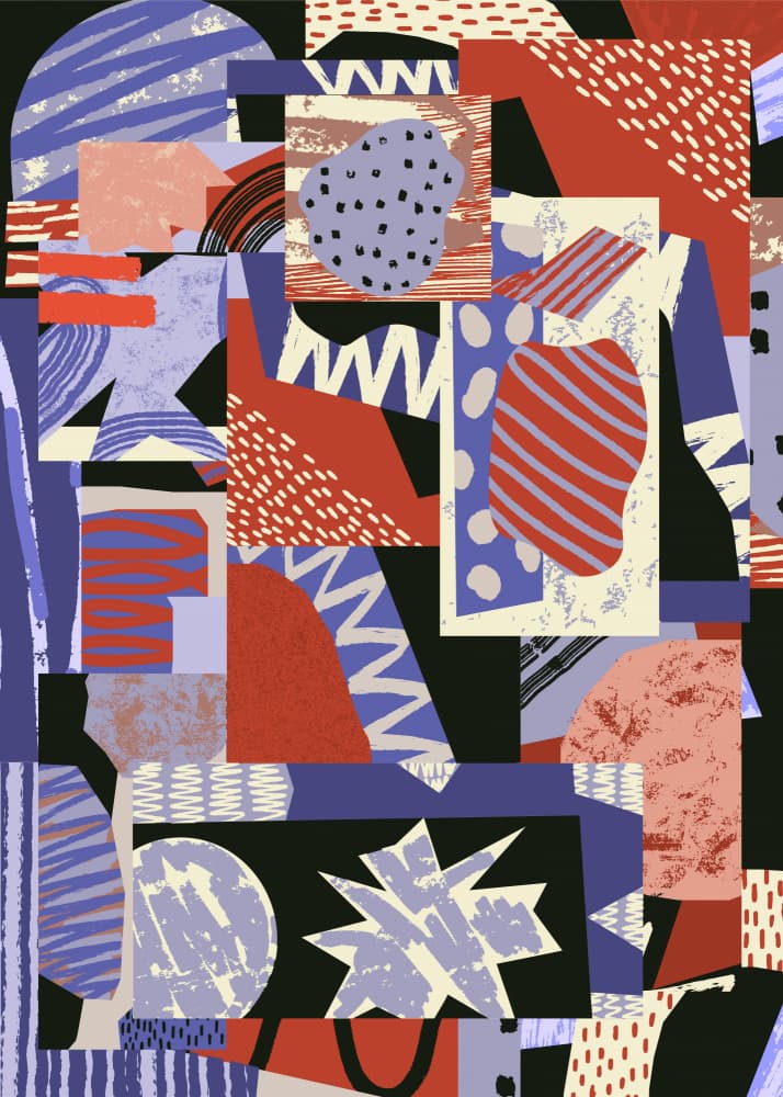 Playful Abstract Collage by RS LAB STUDIO — canvas wall art