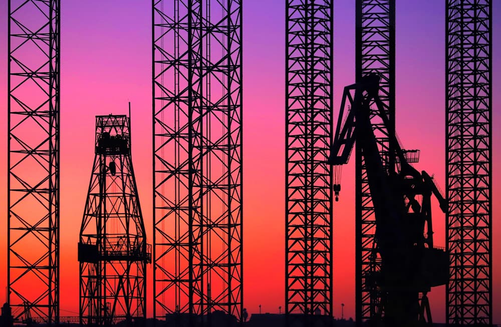 Vibrant Industrial Sunset by Hans-Wolfgang Hawerkamp — canvas wall art