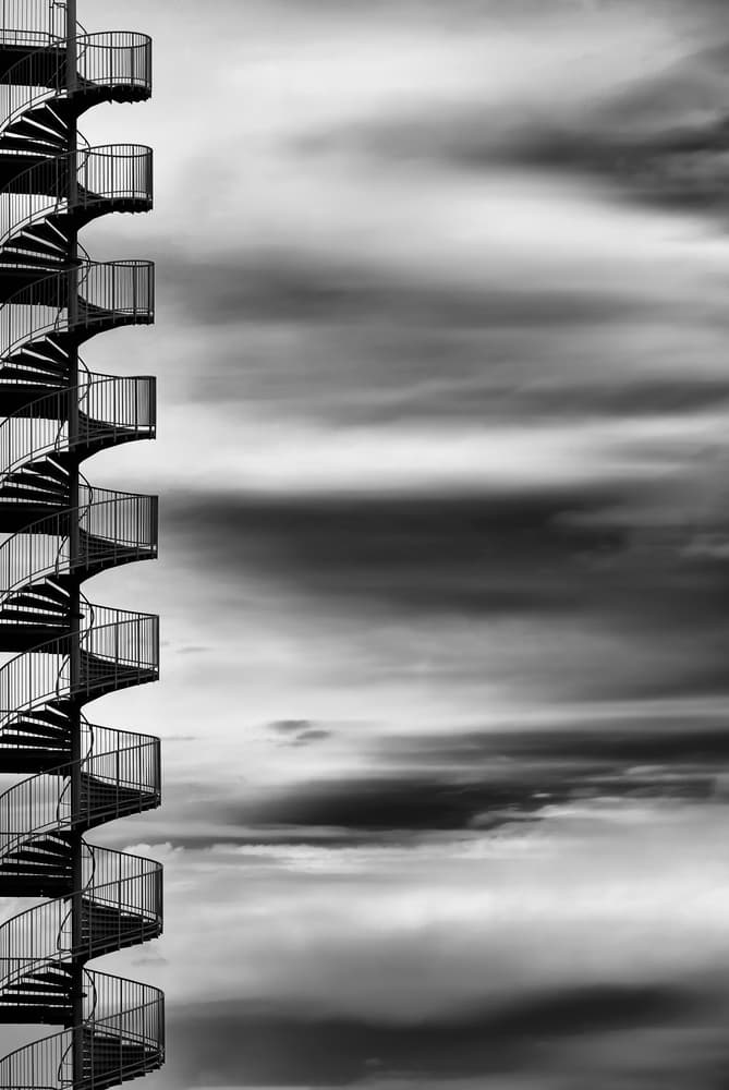 Spiral Staircase Sky by Tomoshi Hara — canvas wall art