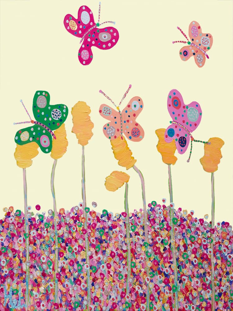 Whimsical Butterfly Garden by Helen Joynson — canvas wall art