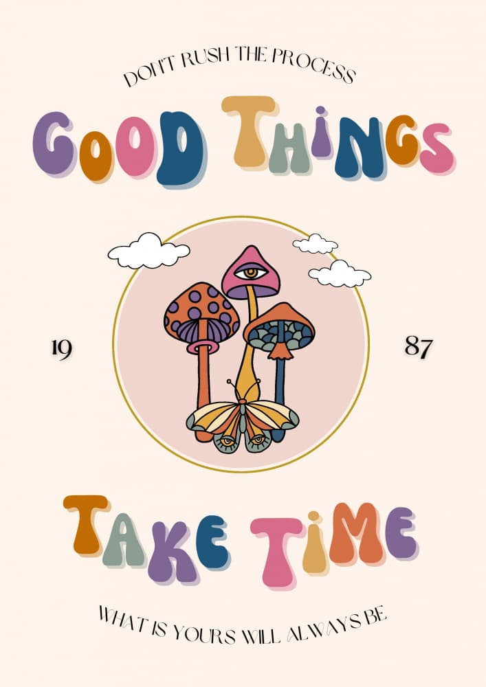 Groovy Mushroom Wisdom by Nazma Khokhar — canvas wall art