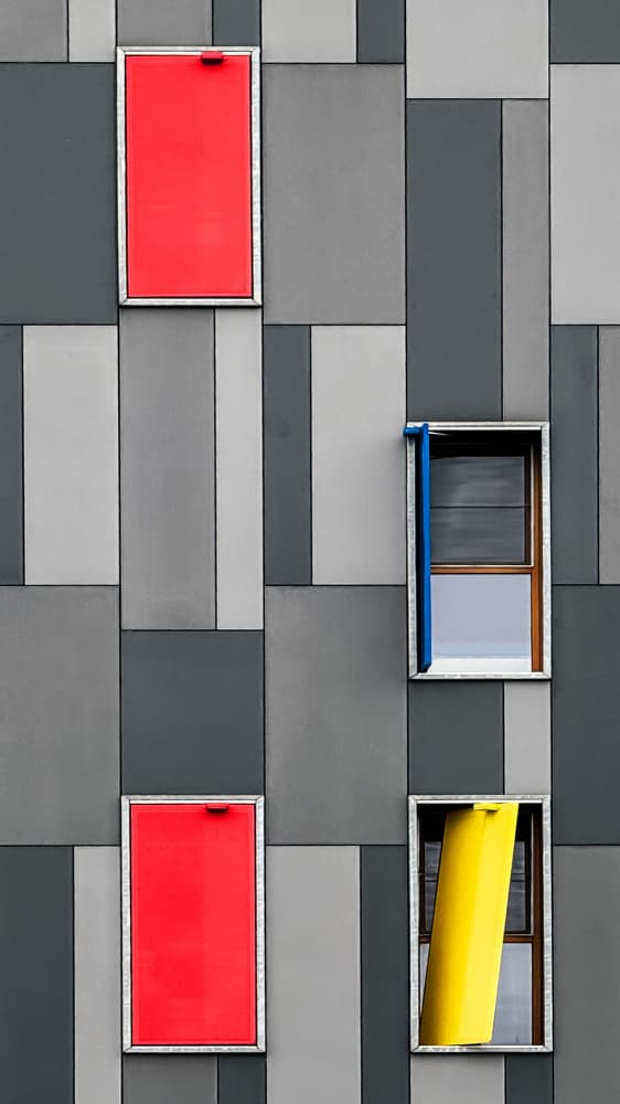Colorful Geometric Architecture by Lus Joosten — canvas wall art