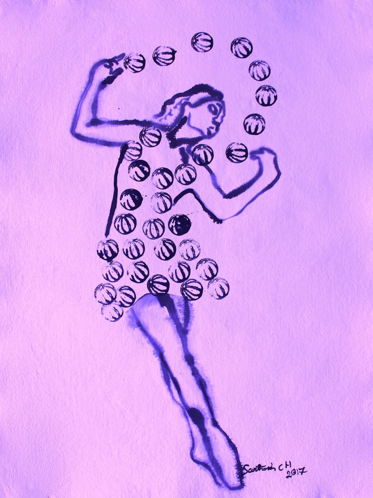 Purple Circles Dancer by Santhosh ch — canvas wall art