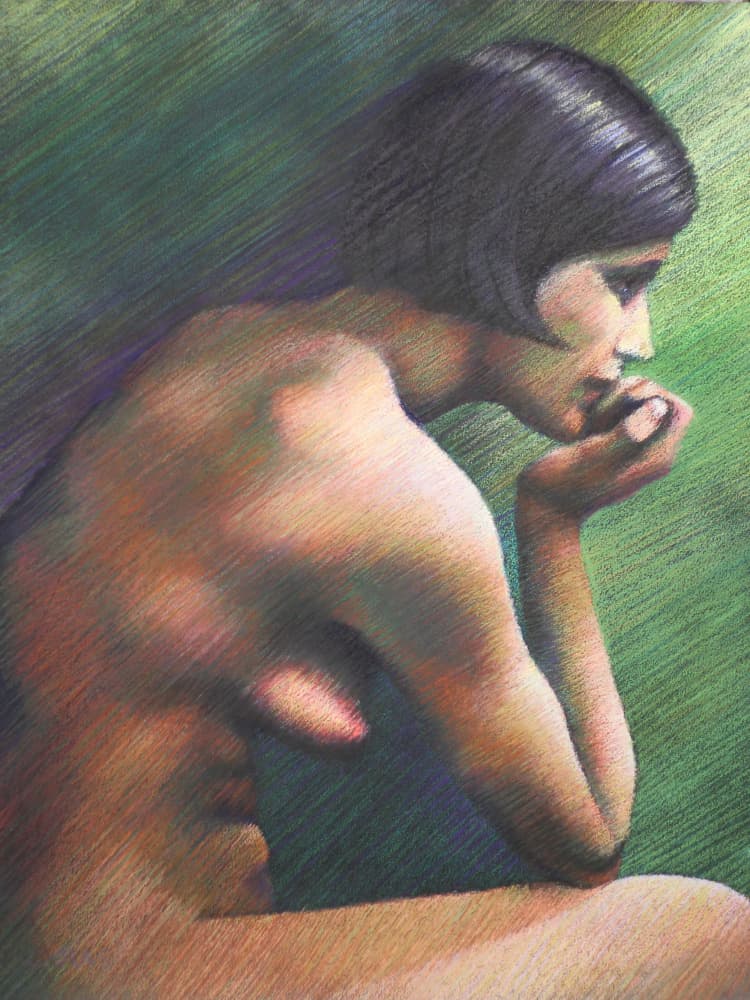 Pensive Nude Woman by Corné Akkers — canvas wall art