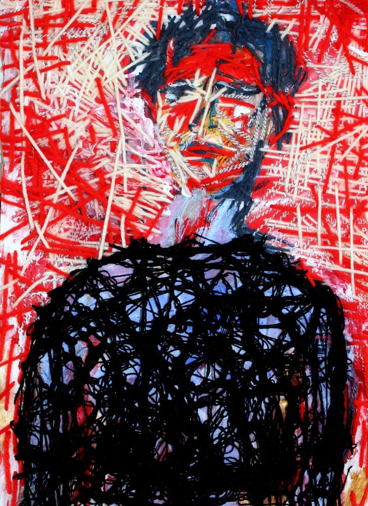 Abstract Thread Portrait by Marina Nelson — canvas wall art