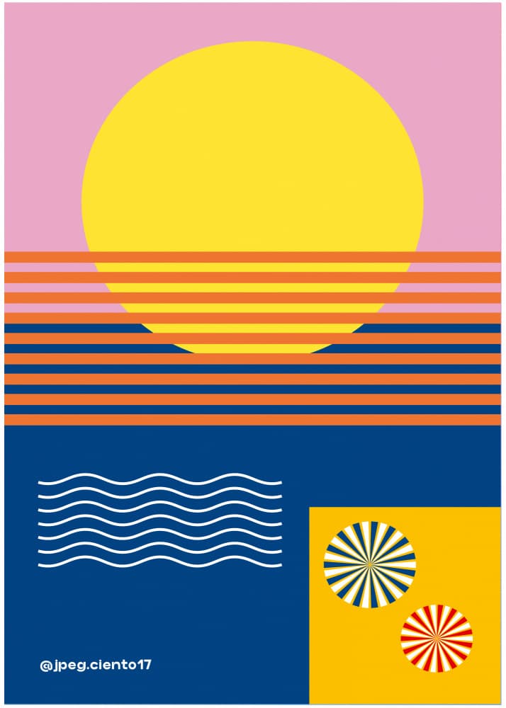 Retro Beach Sunset by SERGIO ORTIZ — canvas wall art