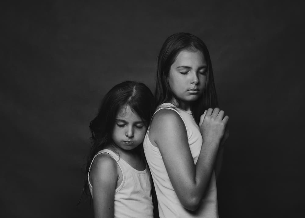 Two Pensive Girls by Monique — canvas wall art