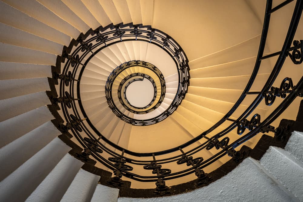 Elegant Spiral Staircase by Dieter Reichelt — canvas wall art
