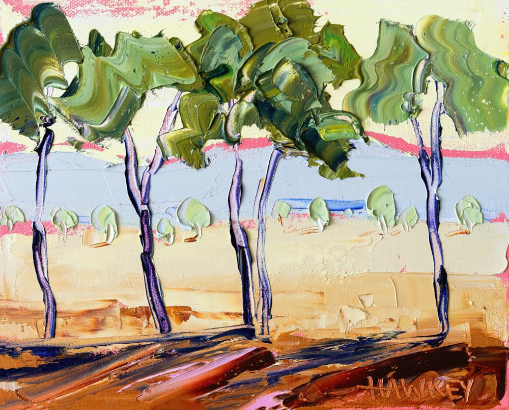 Textured Green Trees by Angela Hawkey — canvas wall art