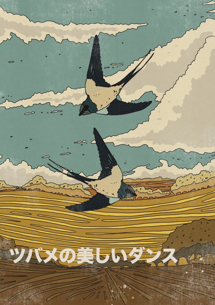 Flying Swallows by Nicholas — canvas wall art
