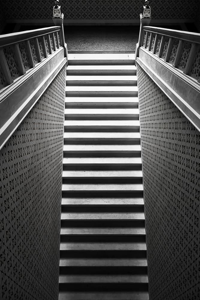 Grand Architectural Staircase by Bez Dan — canvas wall art