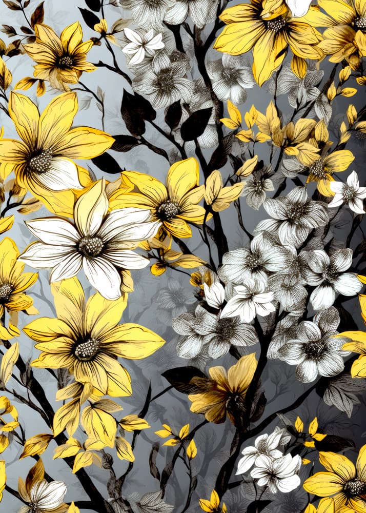 Golden White Blooms by Justyna Jaszke — canvas wall art