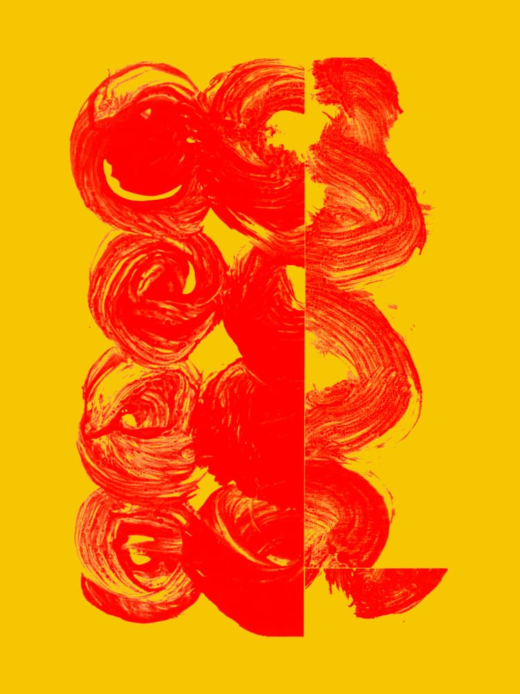 Bold Red Yellow Abstract by Diana Jahns — canvas wall art