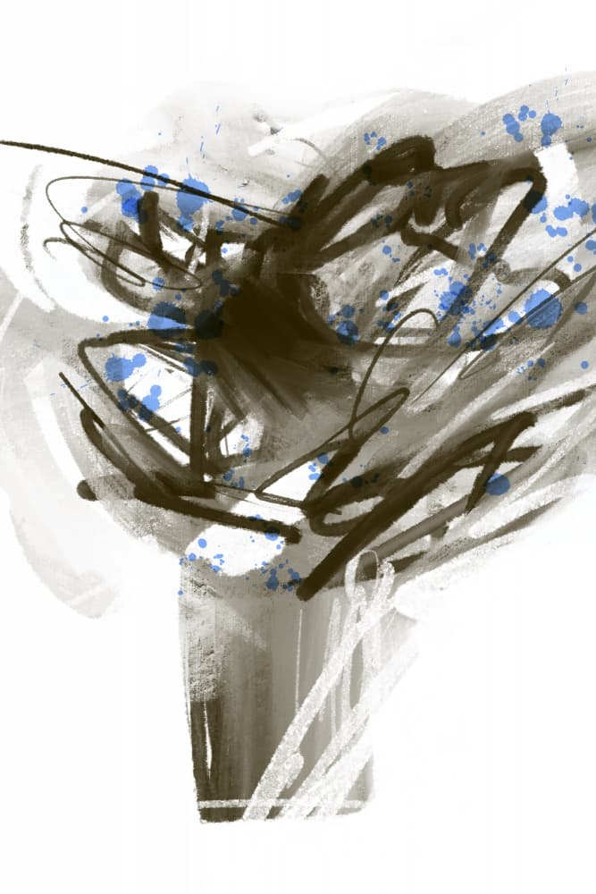 Abstract Blue Floral Bouquet by Simona Gocan — canvas wall art