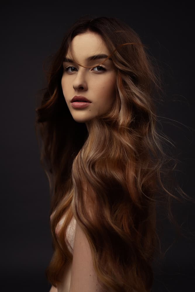 Elegant Woman with Wavy Hair by Martin Krystynek MQEP — canvas wall art