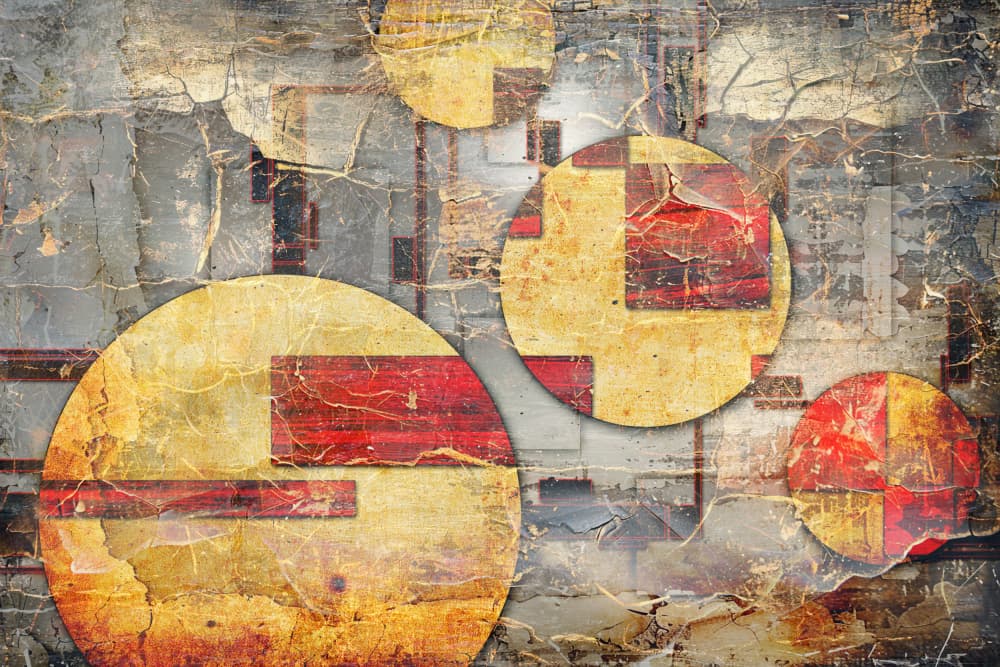 Abstract Grunge Circles by Rafal Kulik — canvas wall art