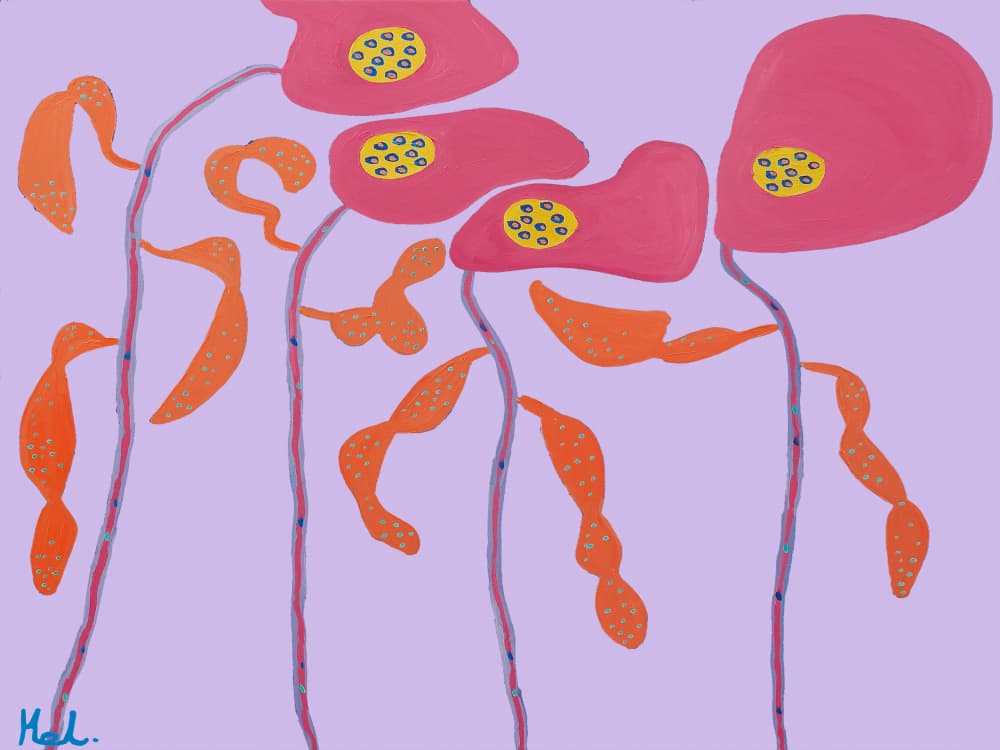Colorful Abstract Flora by Helen Joynson — canvas wall art