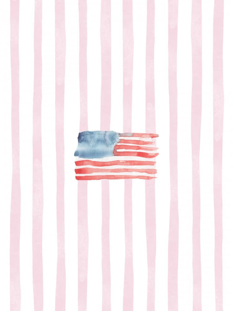 Watercolor American Flag by Jolly and Dash — canvas wall art