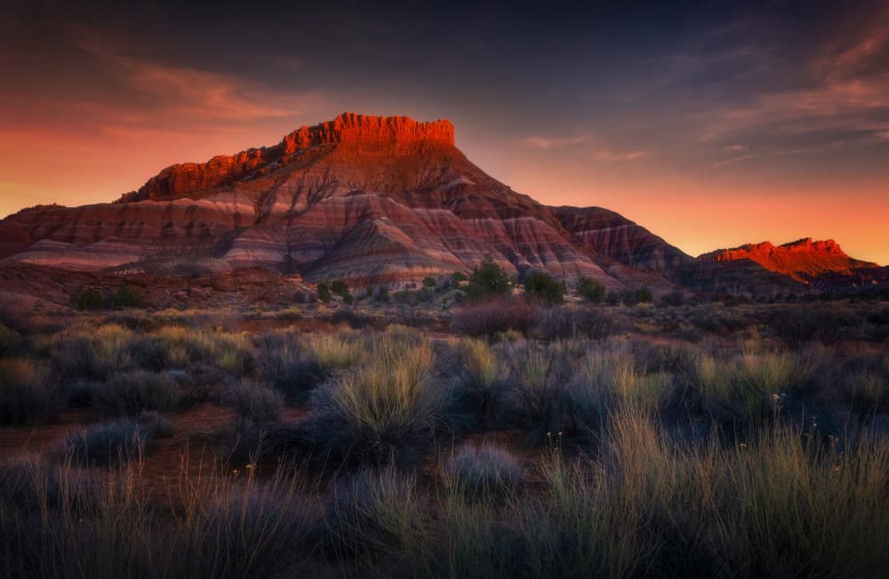 Desert Mountain Sunset by Ruiqing P. — canvas wall art