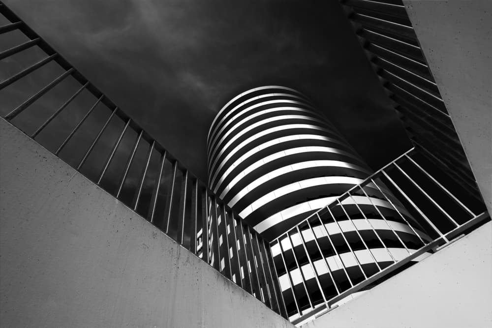Geometric Building Drama by Rolf Endermann — canvas wall art