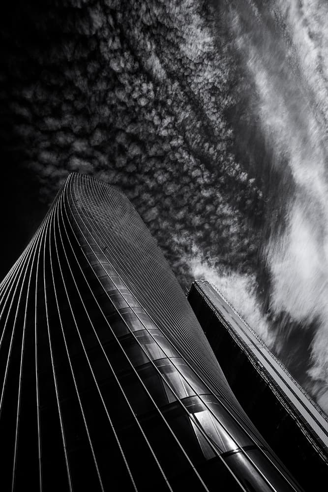 Curved Skyscraper Clouds by Massimo Della Latta — canvas wall art