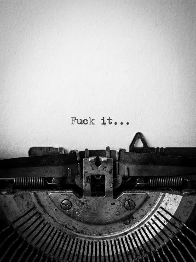 Fuck It Typewriter Message by Andreas Magnusson — canvas wall art
