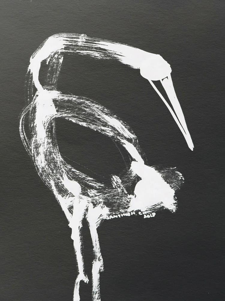 Abstract White Heron by Santhosh ch — canvas wall art