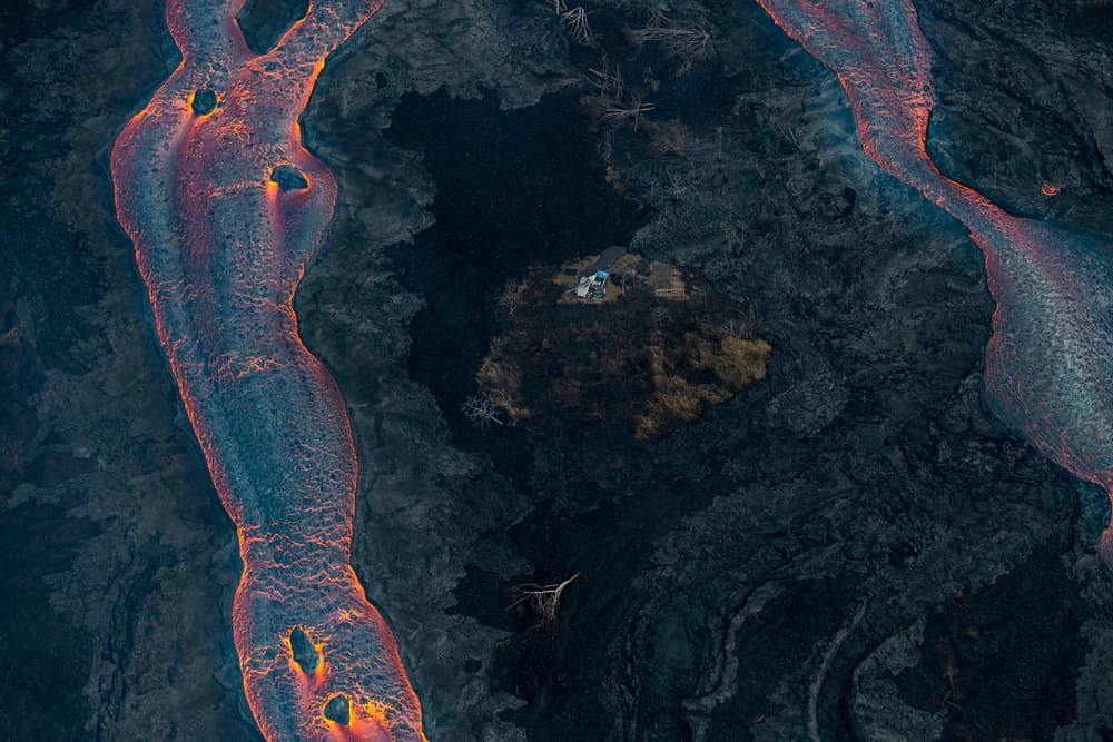 Aerial Lava Flow by Bjoern Alicke — canvas wall art