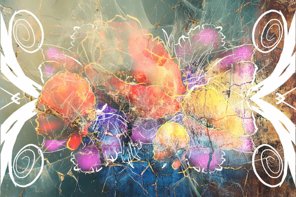 Vibrant Floral Abstract by Rafal Kulik — canvas wall art