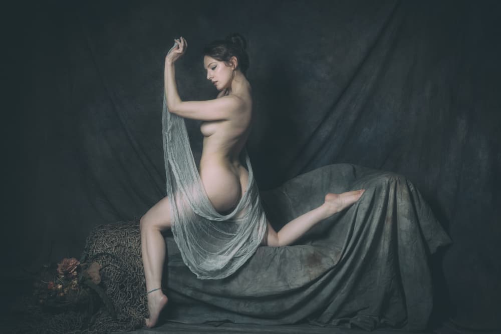Serene Draped Nude by Ruth Franke — canvas wall art